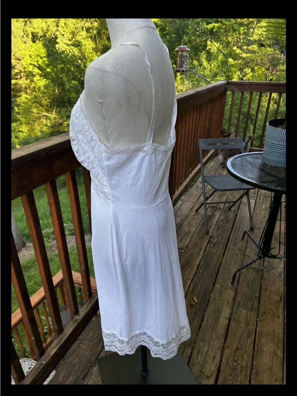 Vint Seamprufe Women’s Full Slip White Size 36 Bust Embellished Cups Made In USA